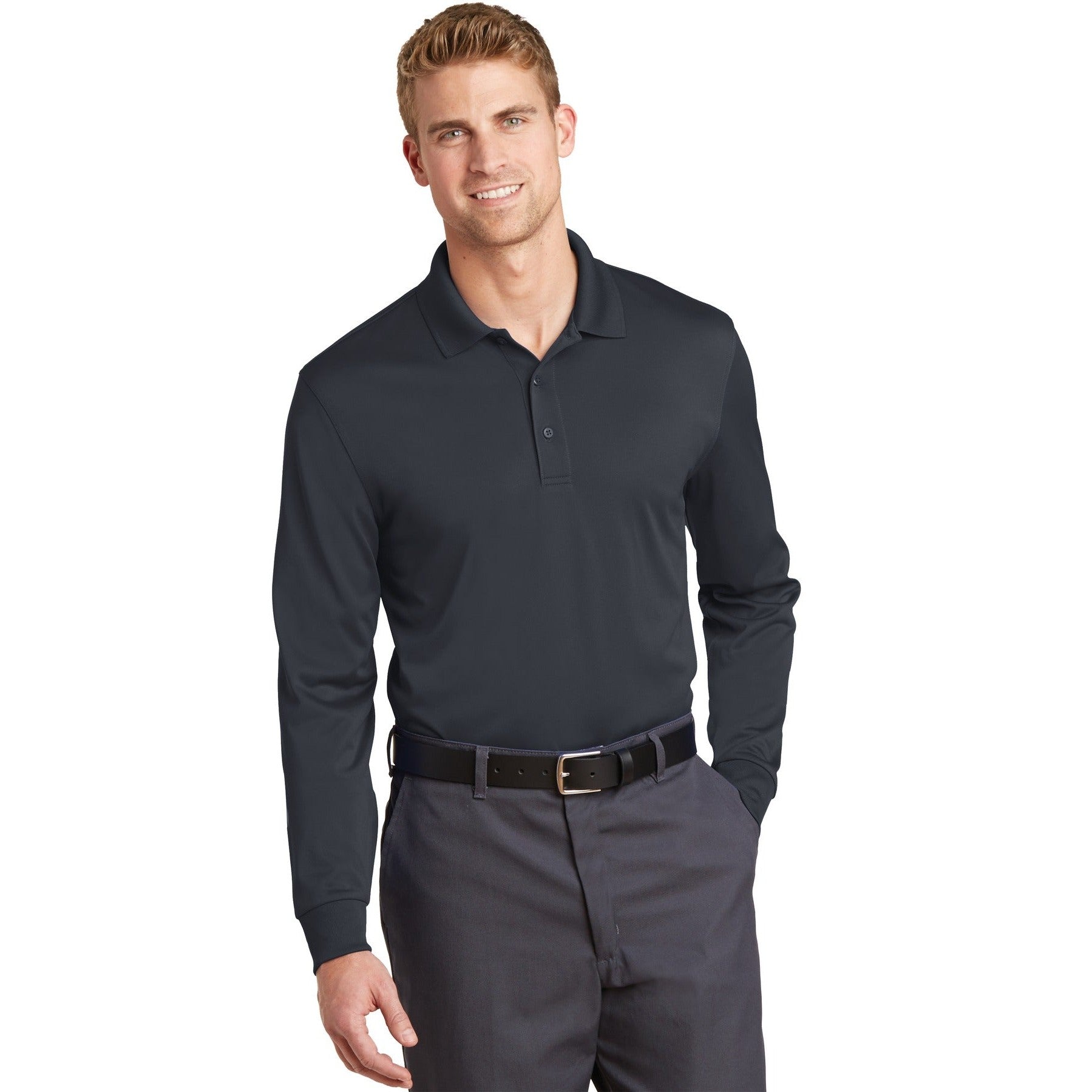 CornerStone-CornerStone® Select Snag-Proof Long Sleeve Polo. CS412LS-MedTech-2